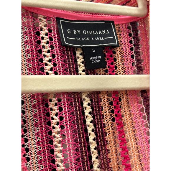 G by Giuliana Black Label‎ Multicolor Crochet Lace Knit Cardigan Sweater Size S - Picture 8 of 9